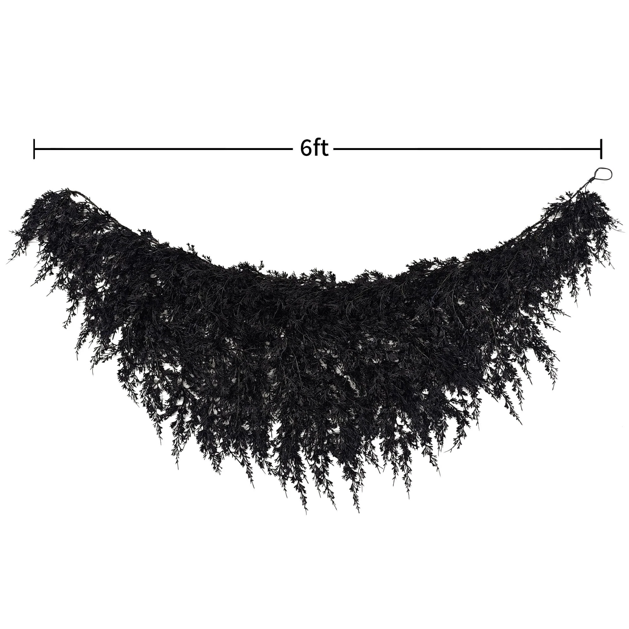 My Texas House Halloween Drapey Faux Cedar Garland, Black, 6' - Image 5
